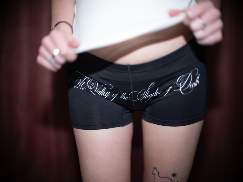 FEAR NO EVIL mini shorts